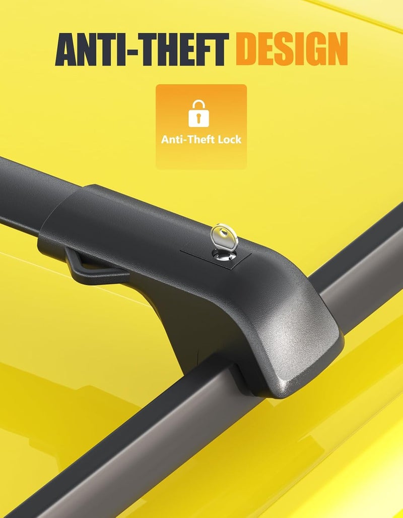 KINGGERI 300LBS Roof Rack Cross Bars Compatible with Toyota Land Cruiser 250 2024-2026 & Lexus GX550 2024 2025 with Raised Roof Rails, Lockable Aluminum Heavy Duty Crossbar Matte Rooftop Luggage - Image 4